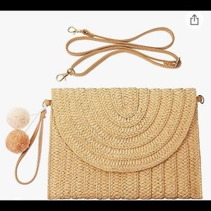 Brand new straw clutch/shoulder bag